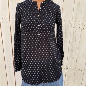 Merona black white blouse xs